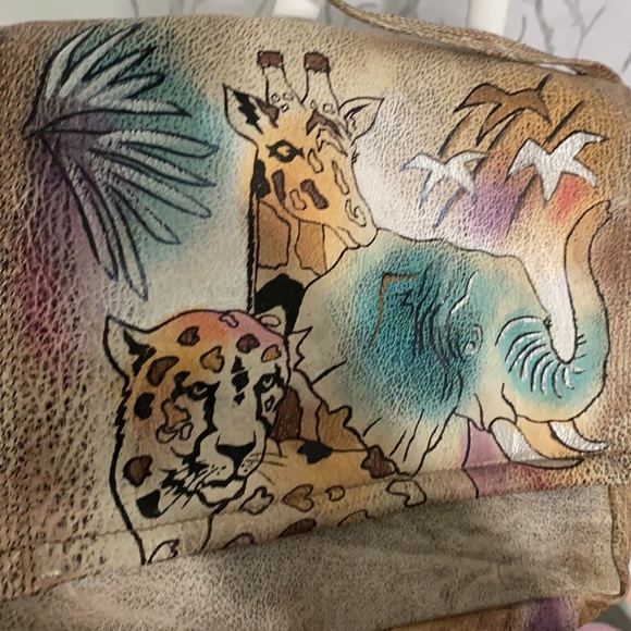 🦒 🦁 The animal hand painted genuine leather bag - Picture 7 of 16